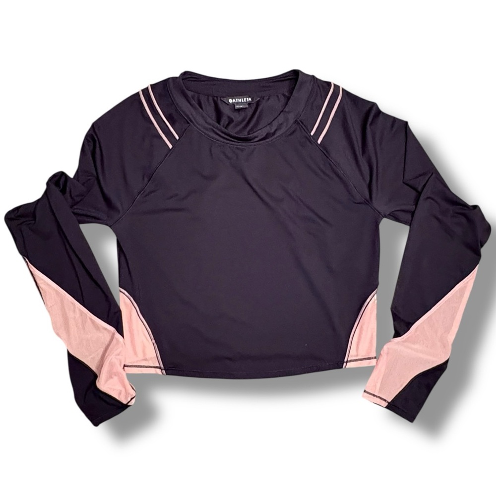 Athleta Black and Pink Long Sleeve Top